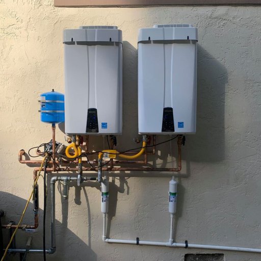 New outdoor tankless installation for a 4-bath home. 